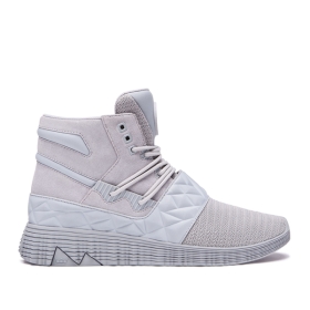 Supra Mens JAGATI Lt. Grey/white High Top Shoes | CA-31501